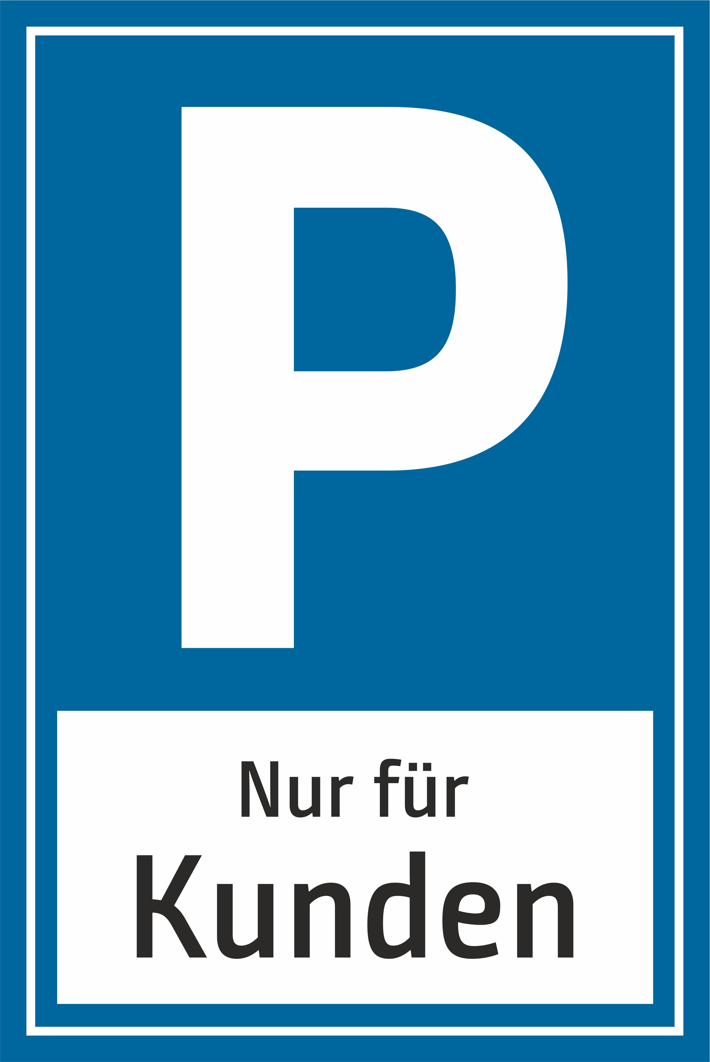 Parkplatzschild Nur für Kunden | 30 x 20 cm | PVC oder Alu-Verbund
