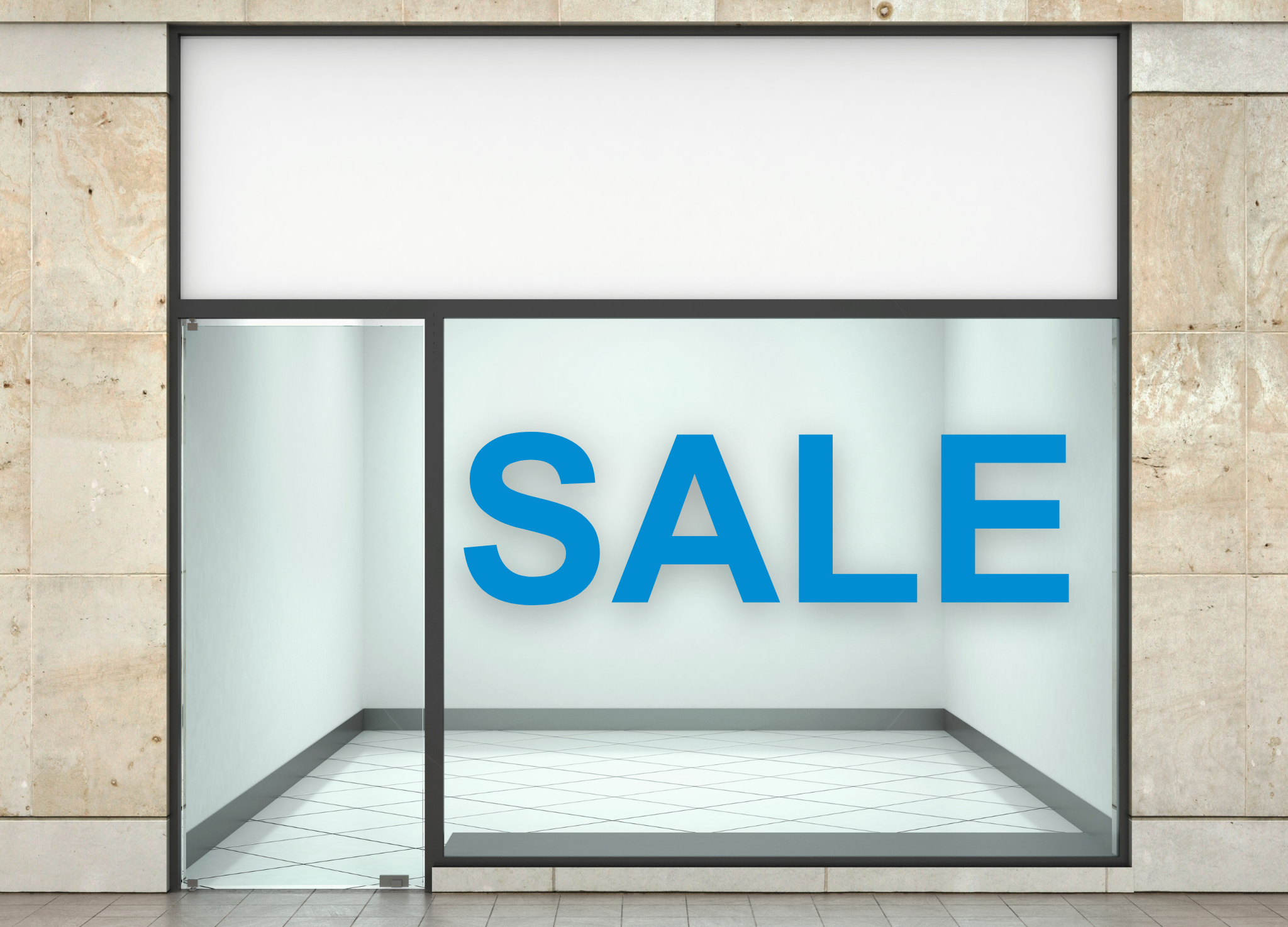 Aufkleber "SALE"- Klebebuchstaben - Ausverkauf Schriftzug - Schaufenster - Farbe blau
