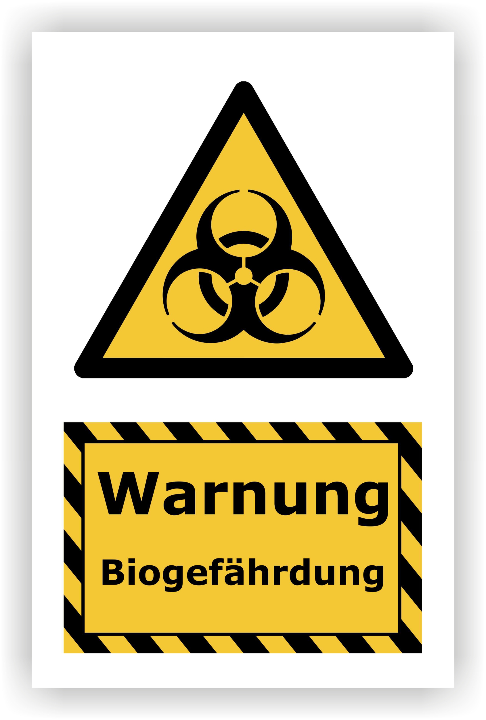 Kombi-Warnschild »Biogefährdung« — 20 × 30 cm