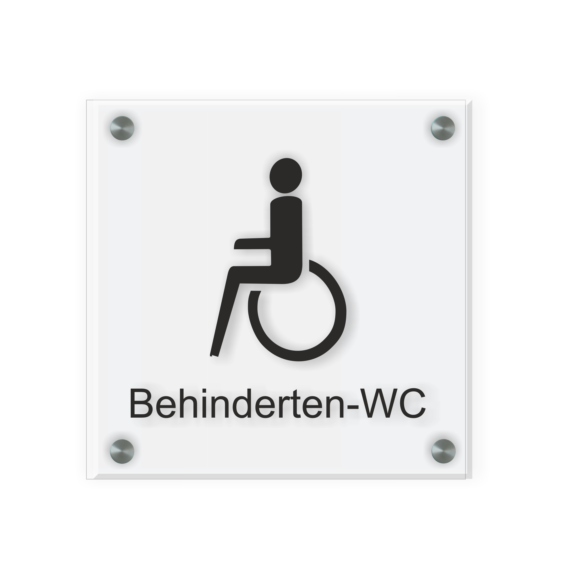 Behinderten WC Design A | 15 cm x 15 cm Glas | verschiedene Farben  