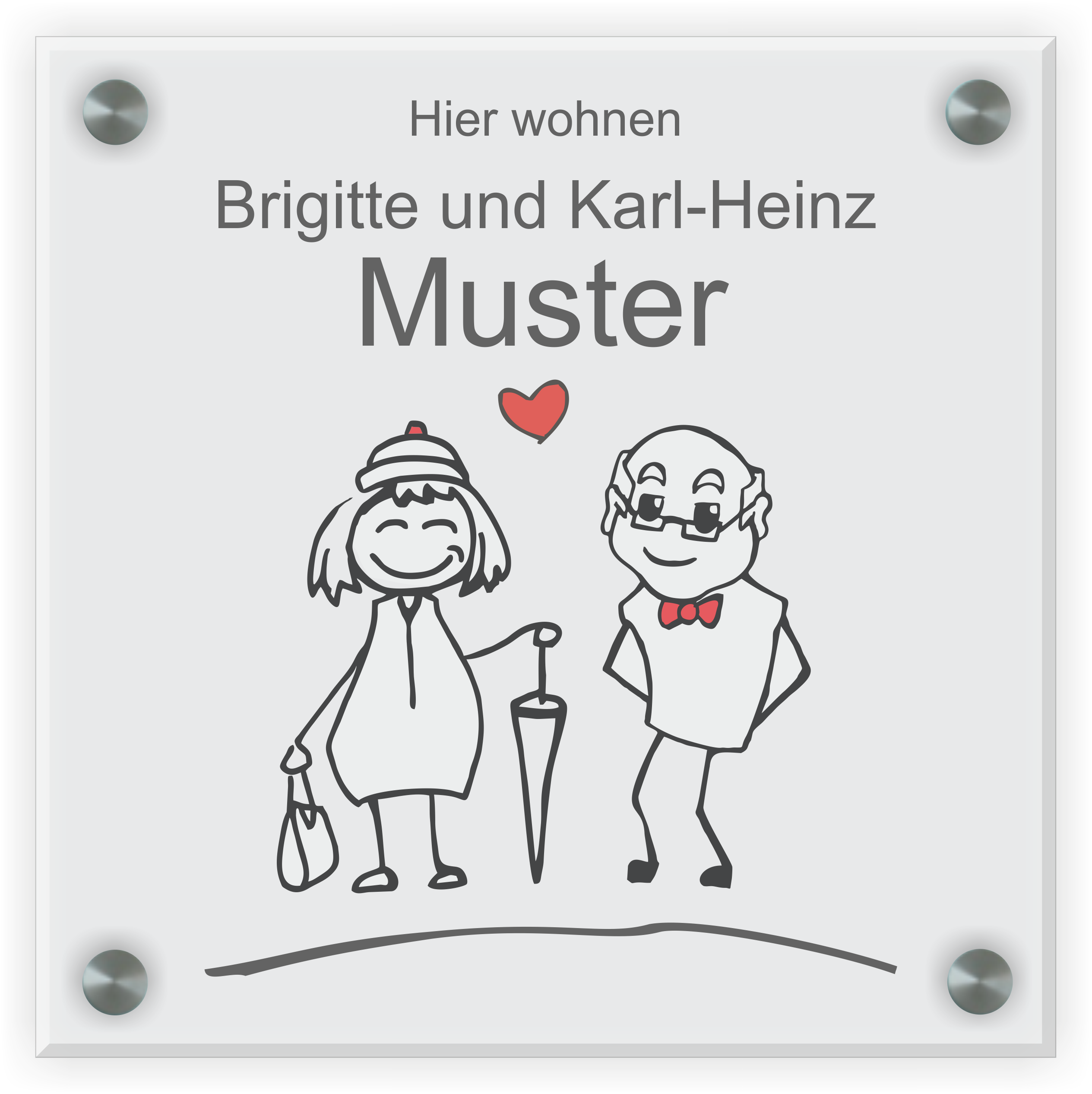 Familienschild Design 5 | 20 cm x 20 cm aus Acryl oder Glas  