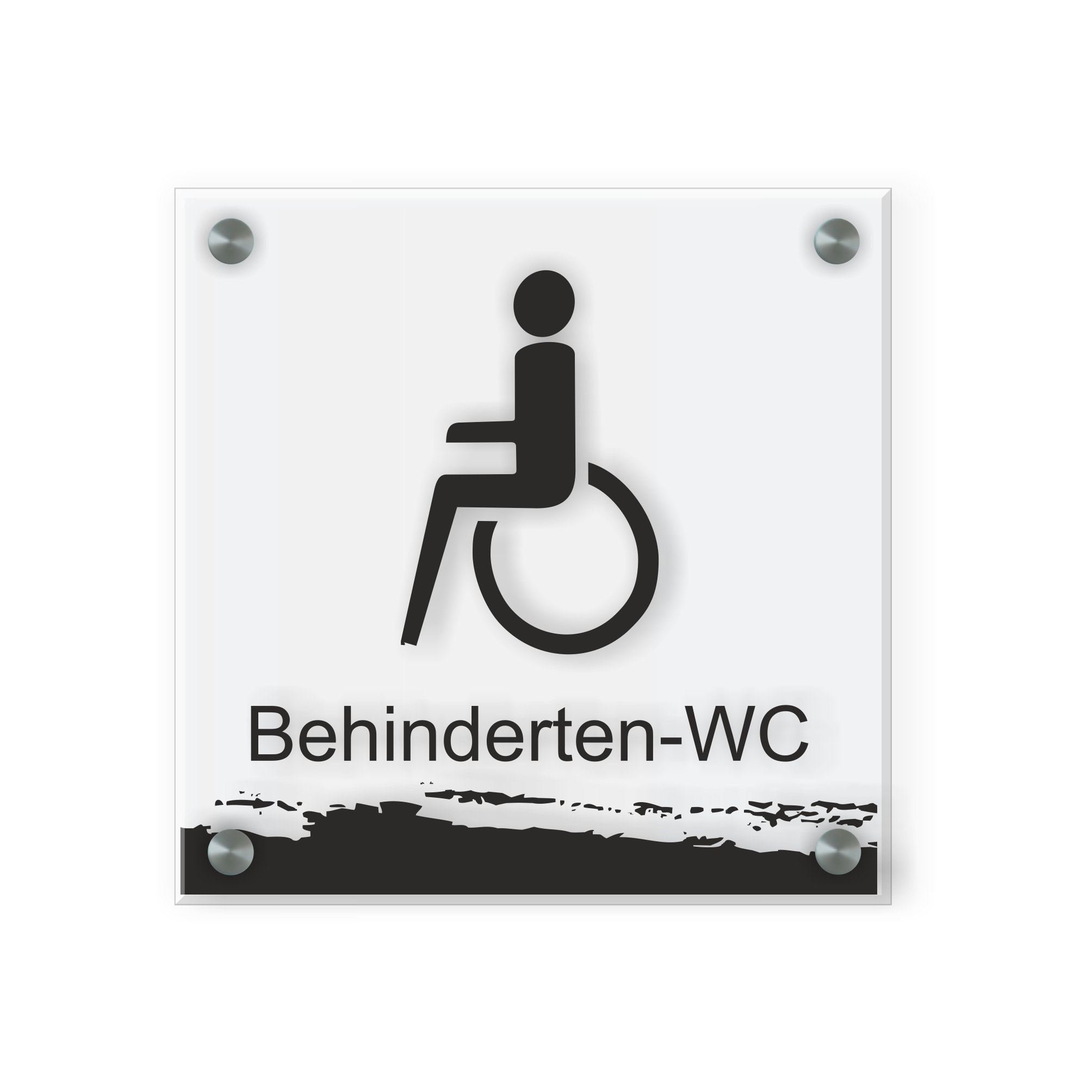 Behinderten WC Design E | 15 cm x 15 cm Glas | verschiedene Farben 