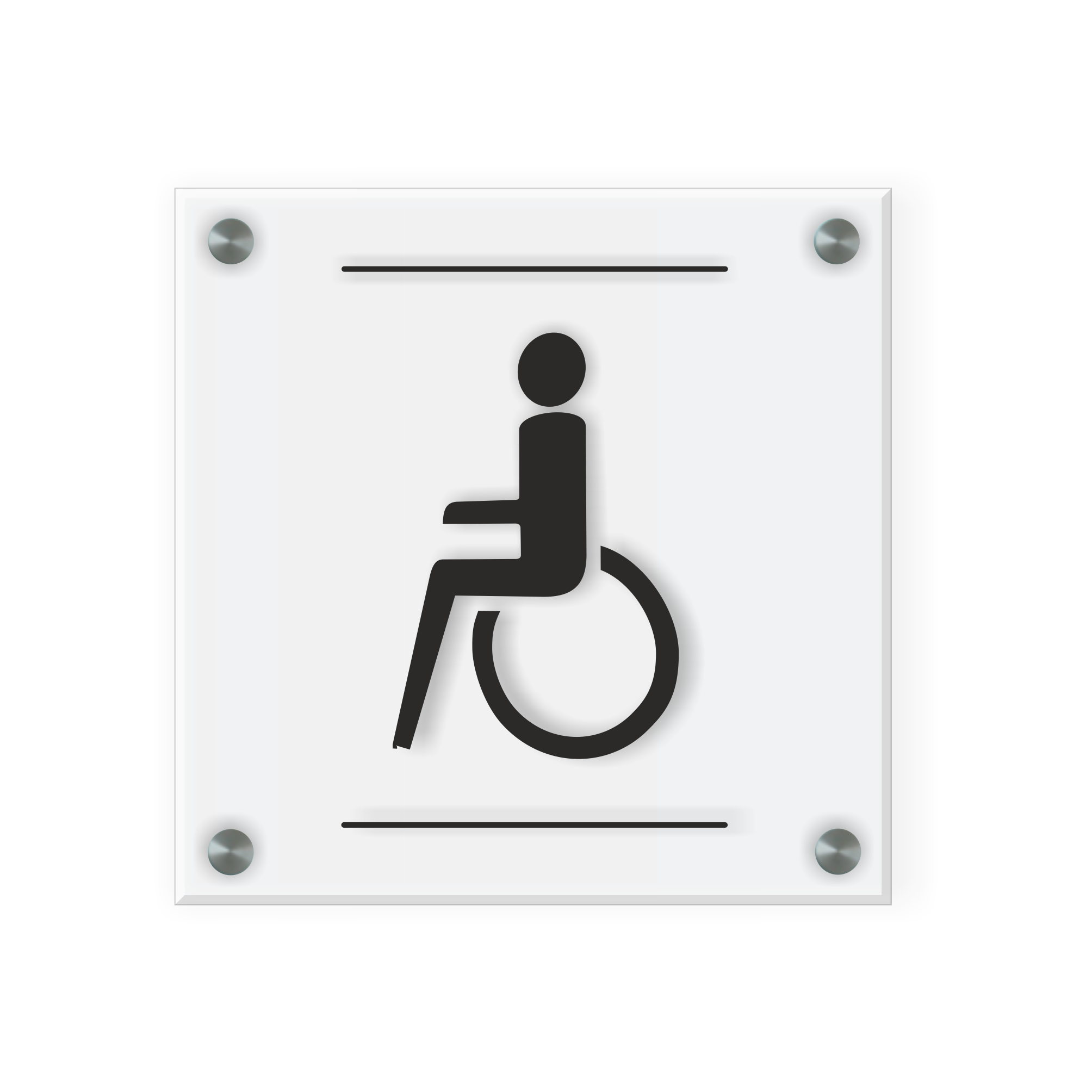 Behinderten WC Design I | 15 cm x 15 cm Glas | verschiedene Farben  