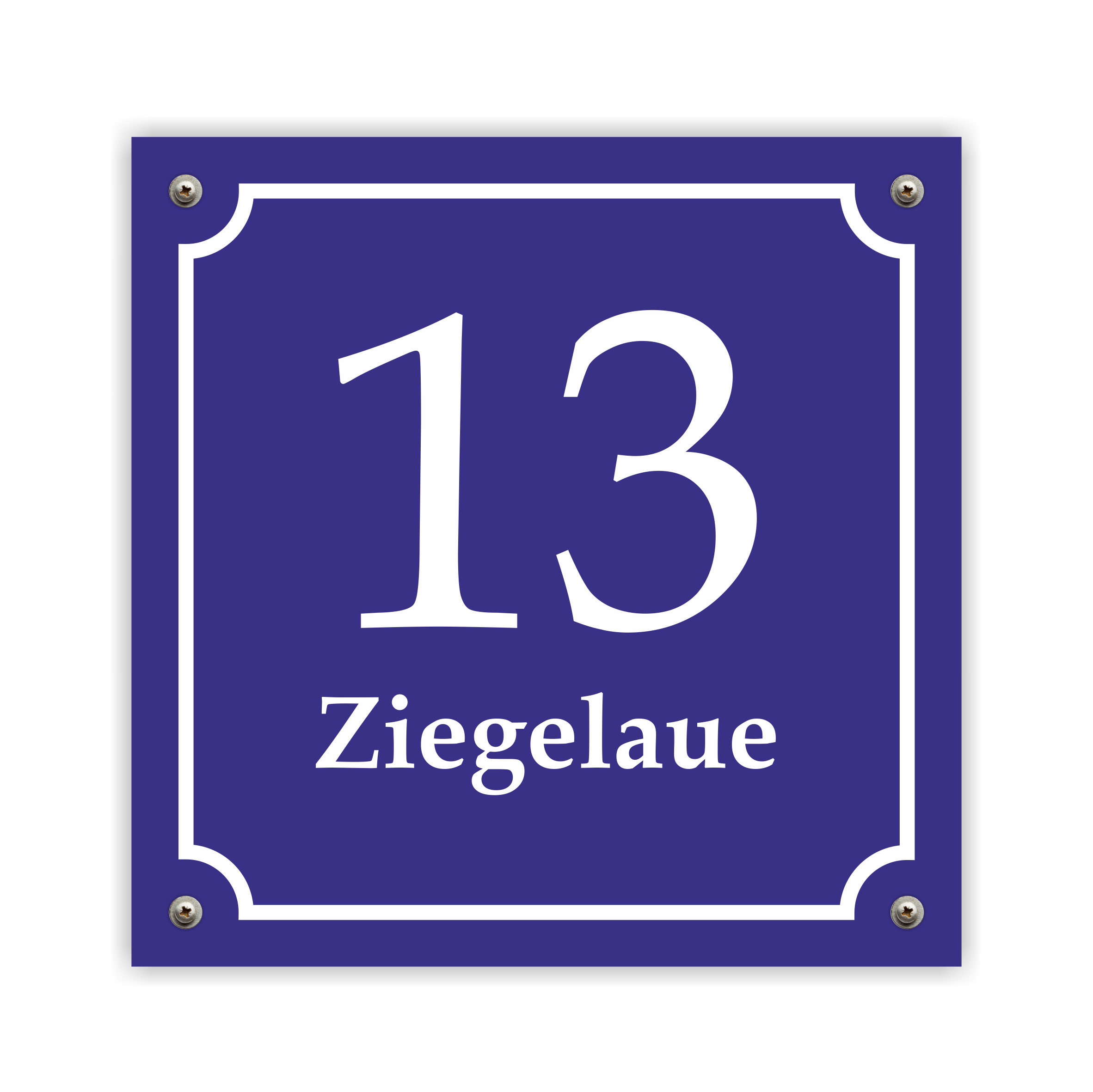 Hausnummernschild im Emaille-Design (15 × 15 cm) — verschiedene Farben