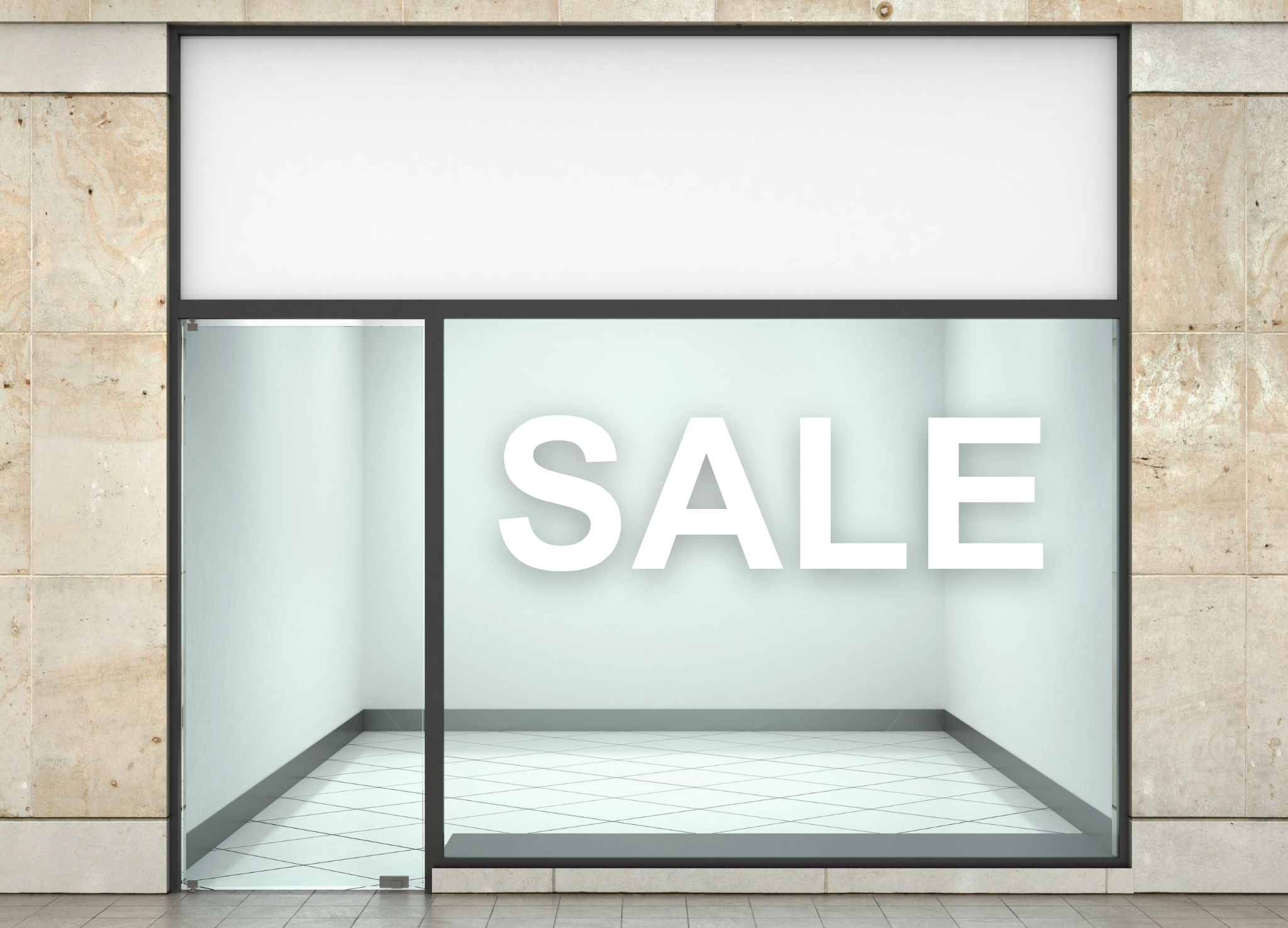Aufkleber "SALE"- Klebebuchstaben - Ausverkauf Schriftzug - Schaufenster - Farbe weiß