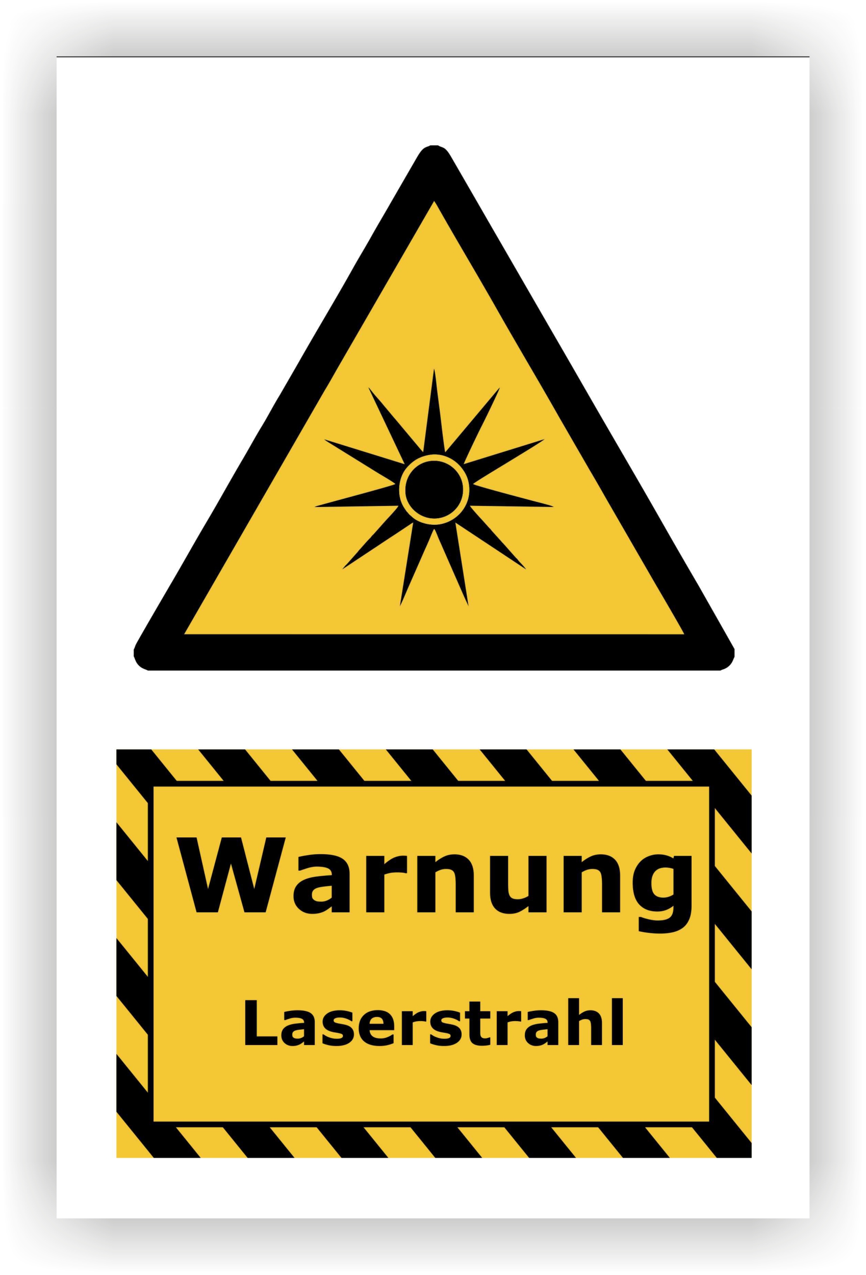 Kombi-Warnschild »Laserstrahl« — 13 × 20 cm