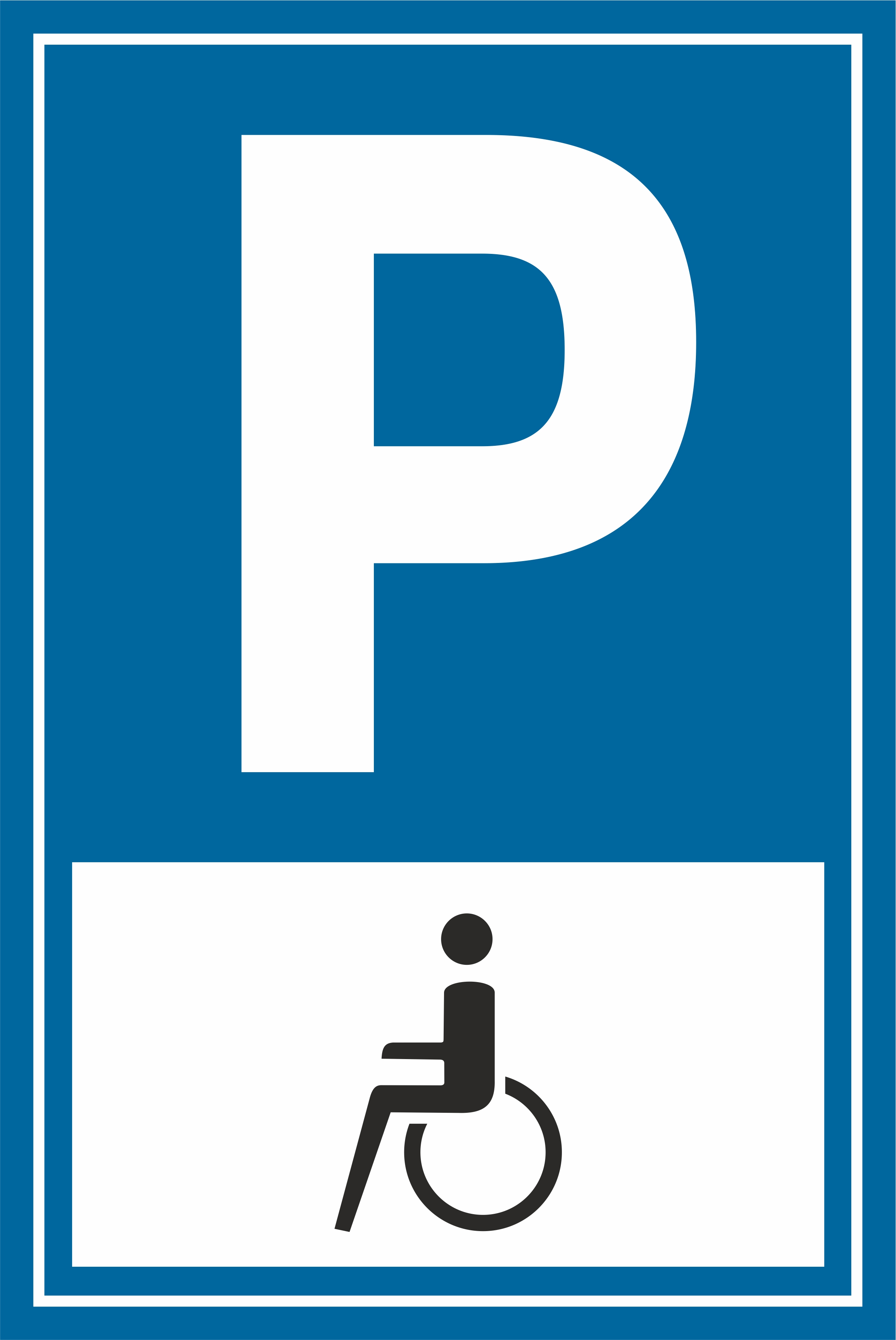Parkplatzschild Rollstuhl / Behindert | 30 x 20 cm | PVC oder Alu-Verbund