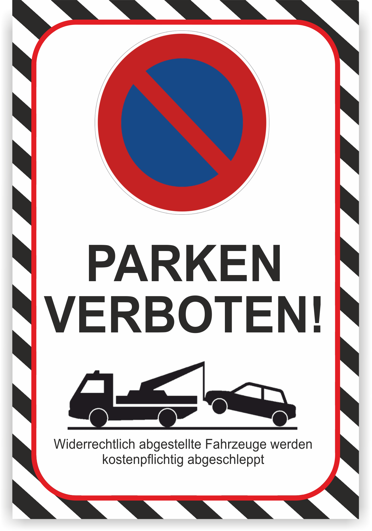 Parkplatzschild Parken verboten 30 x 20 cm | PVC oder Alu-Verbund