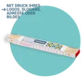 Zollstock weiß mit sichtbaren Nieten und ein- oder zweiseitig bedruckt mit Ihrem Logo, Adresse, Slogan, Bild
