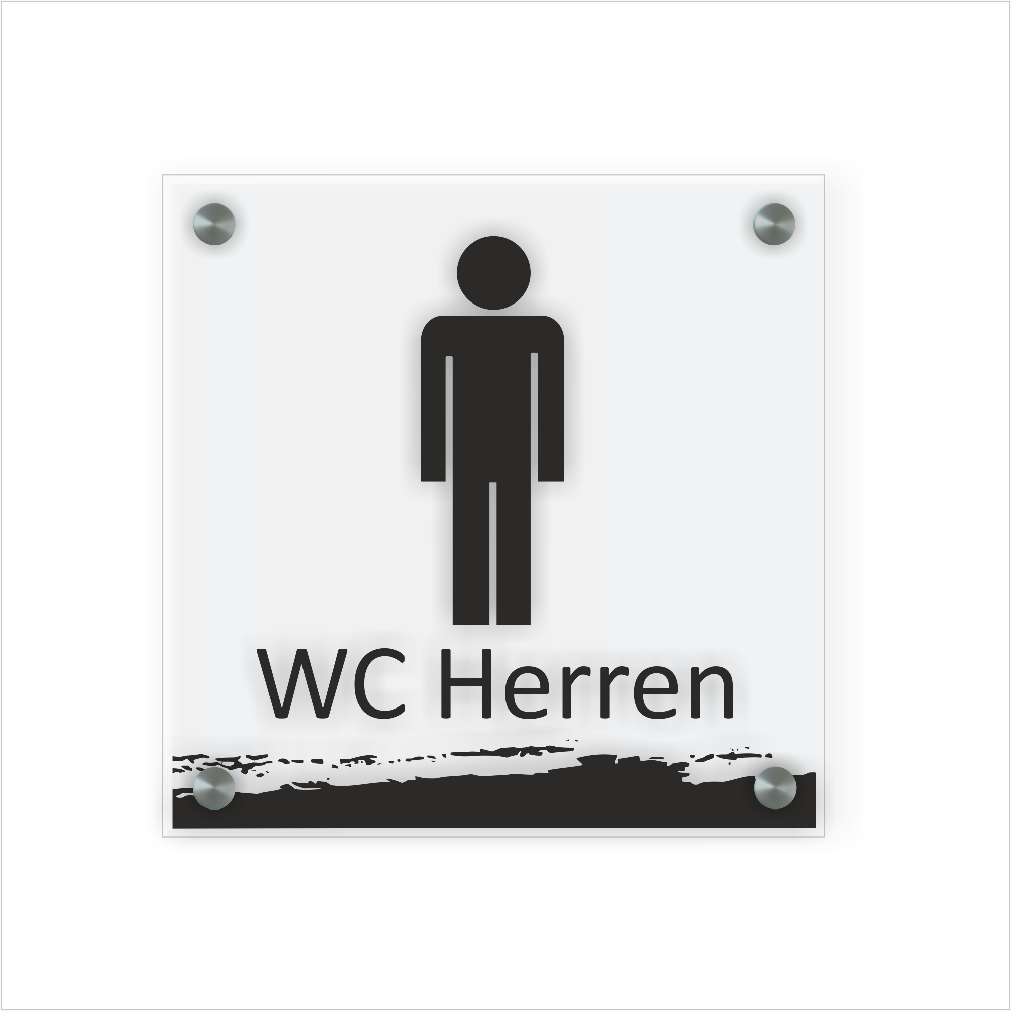 WC Schild Herren Design F | 15 cm x 15 cm Glas | verschiedene Farben 