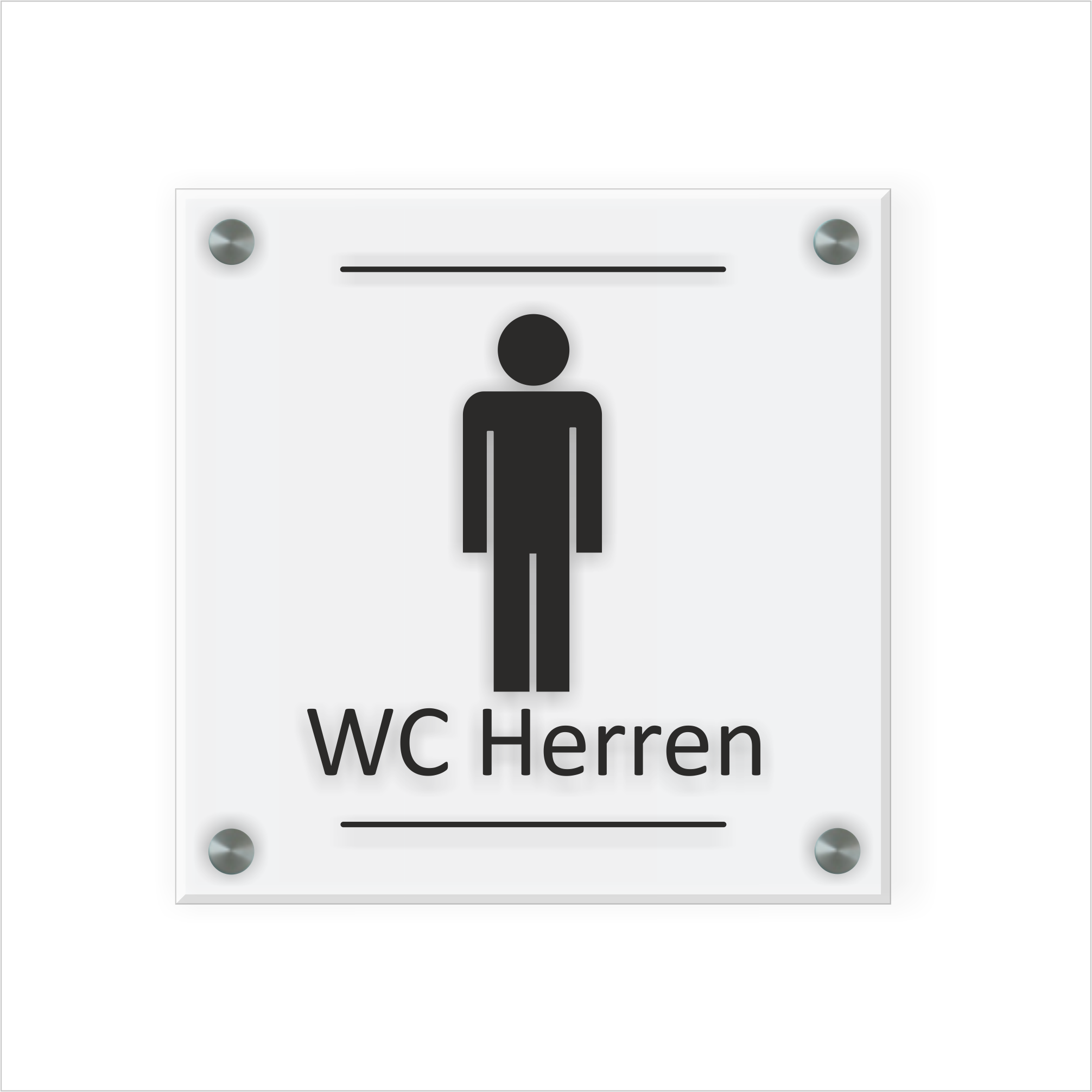 WC Schild Herren Design G | 15 cm x 15 cm Glas | verschiedene Farben 