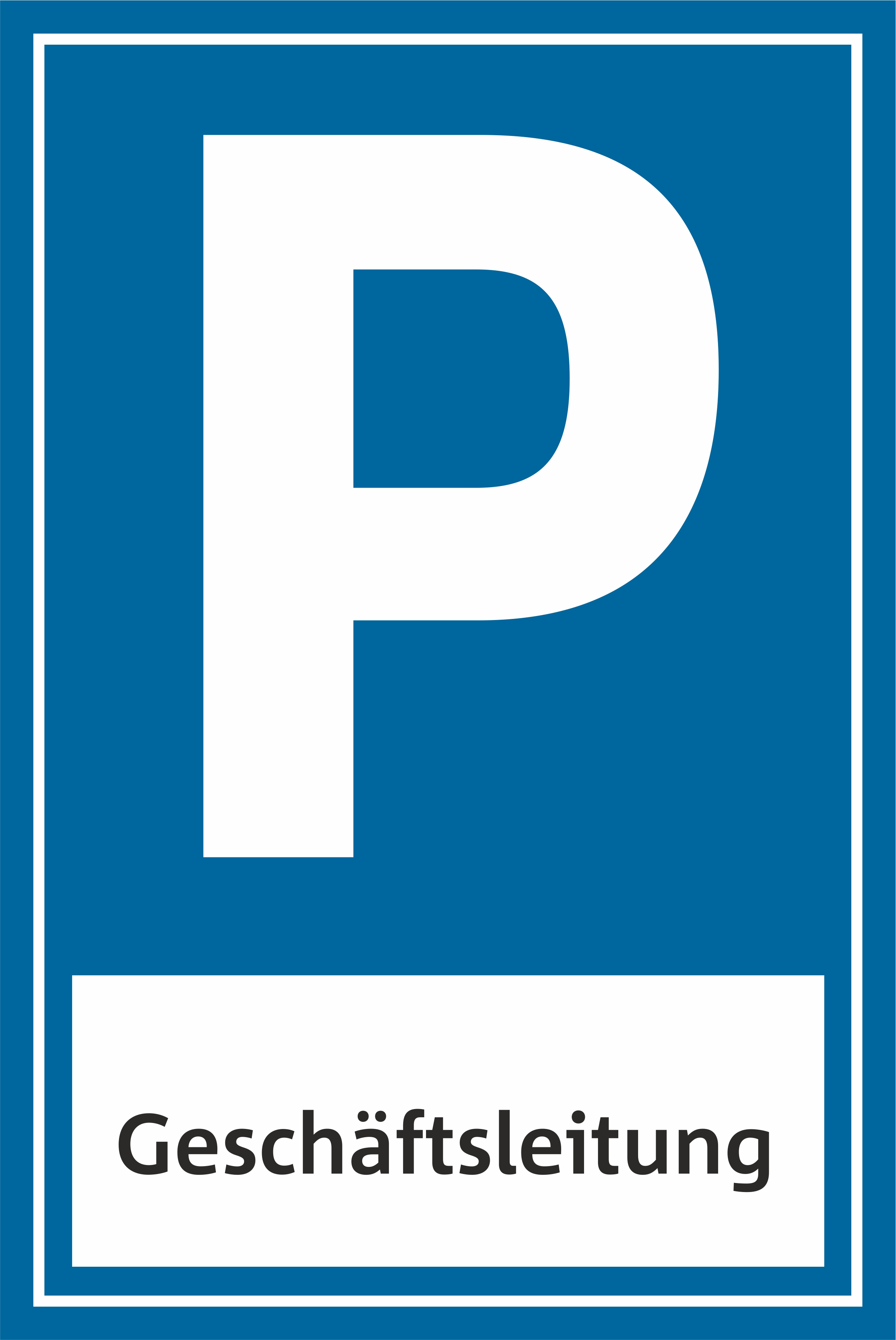 Parkplatzschild Geschäftsleitung | 30 x 20 cm | PVC oder Alu-Verbund