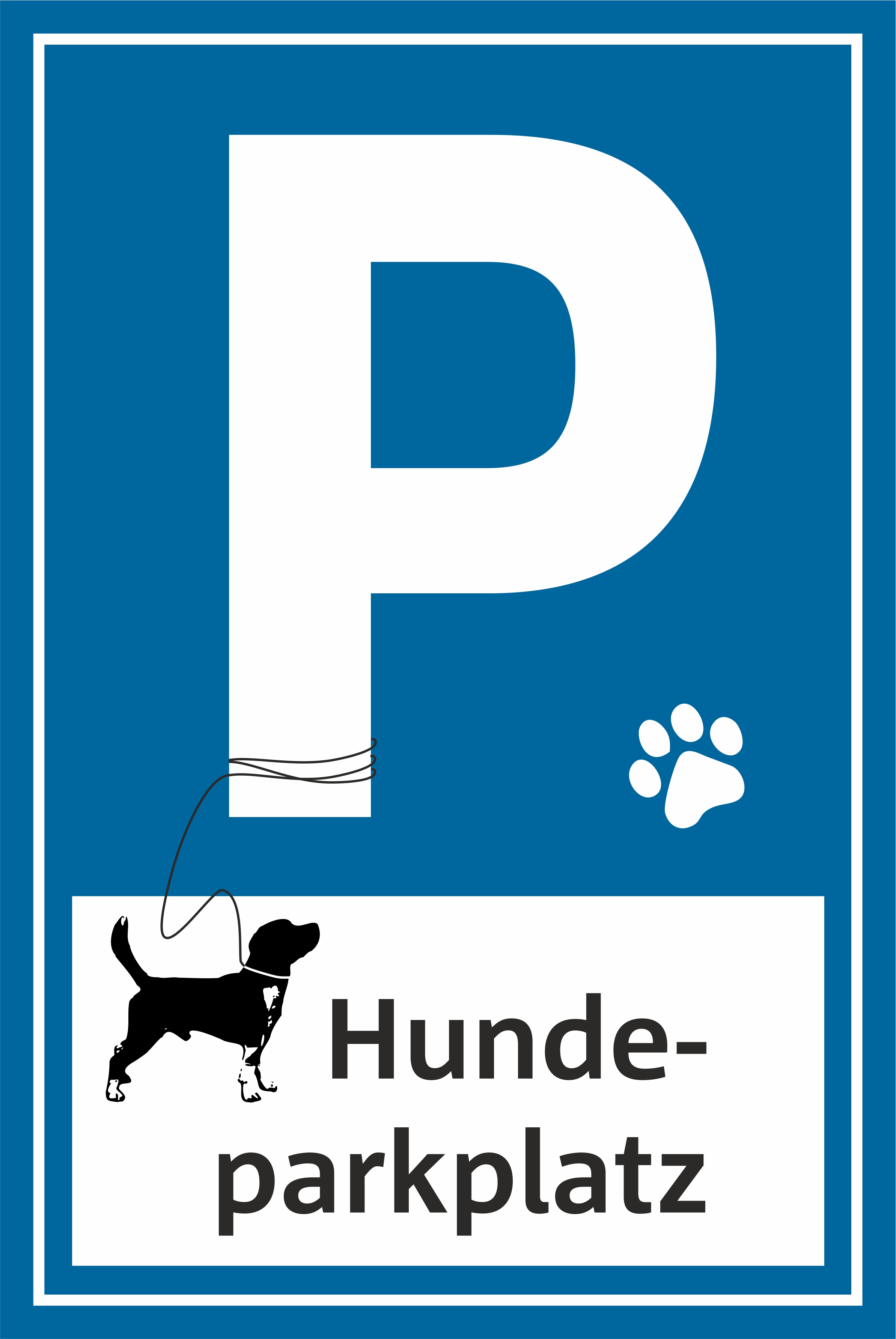 Parkplatzschild Hundeparkplatz | 30 x 20 cm | PVC oder Alu-Verbund