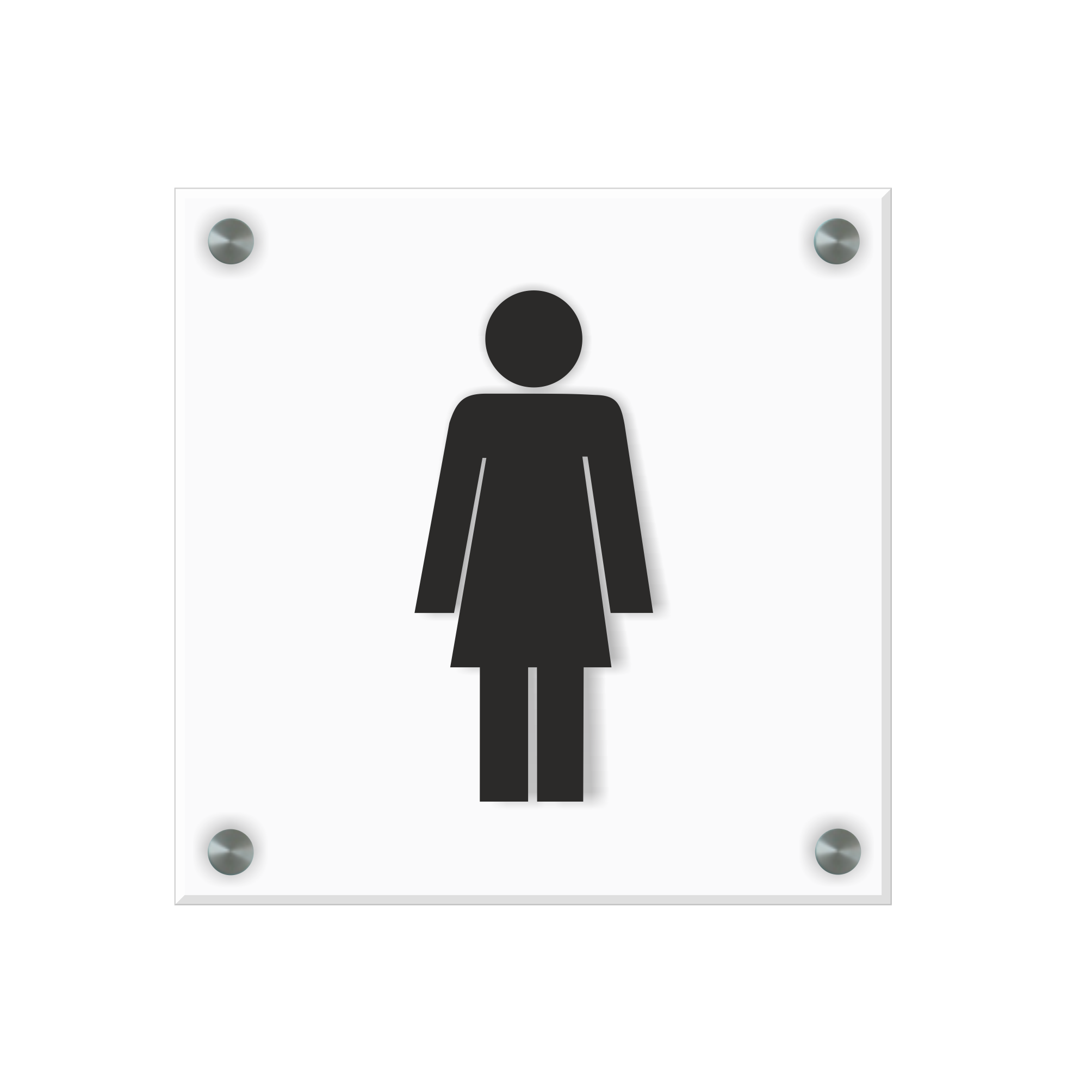 WC Schild Damen Design H | 15 cm x 15 cm Glas | verschiedene Farben   
