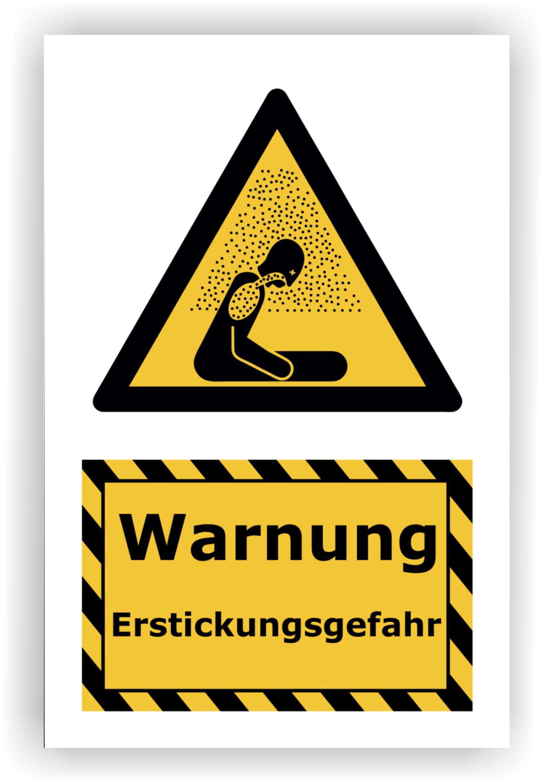 Kombi-Warnschild »Erstickungsgefahr« — 20 × 30 cm