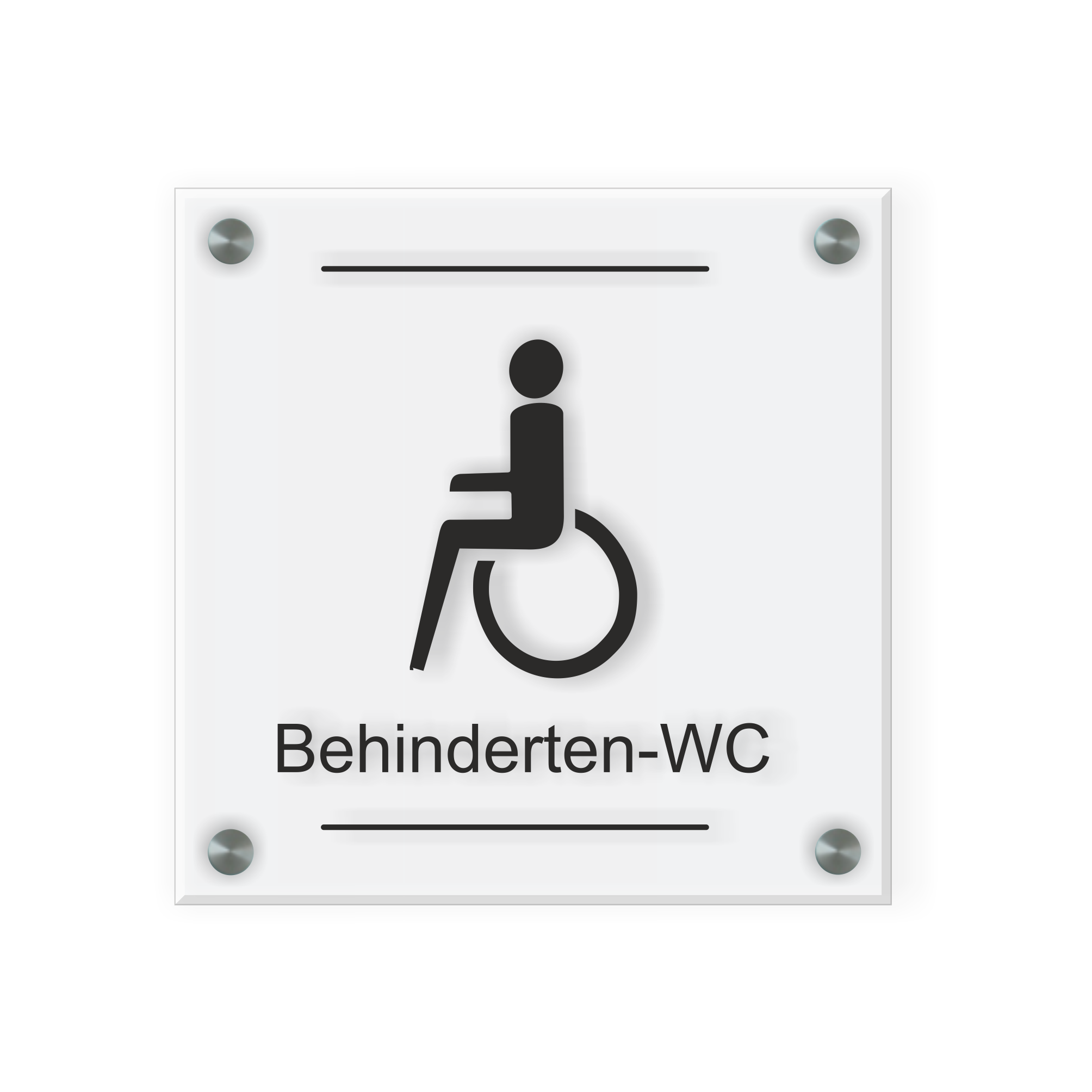 Behinderten WC Design F | 15 cm x 15 cm Glas | verschiedene Farben 