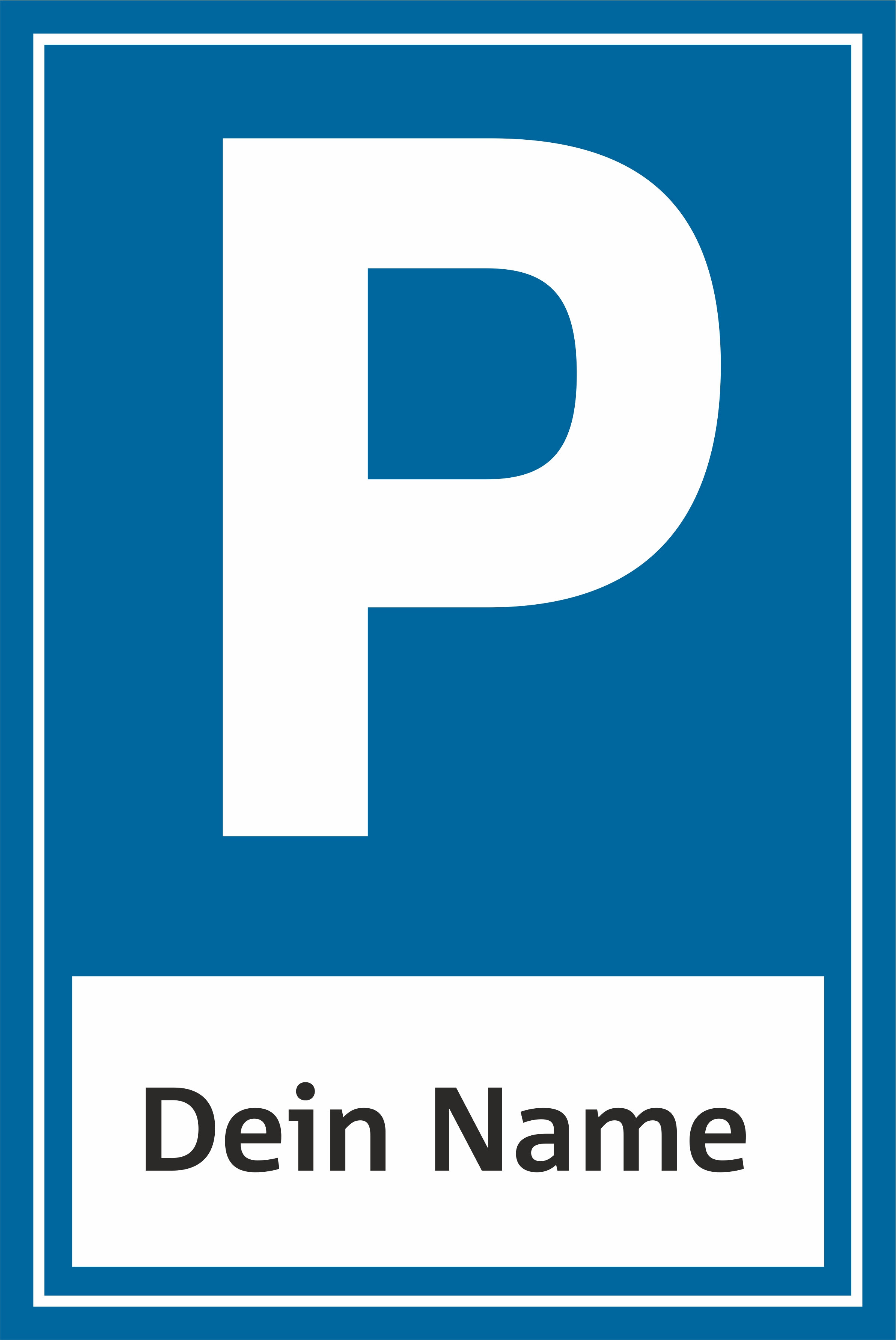 Parkplatzschild mit deinem Namen | 30 x 20 cm | PVC oder Alu-Verbund