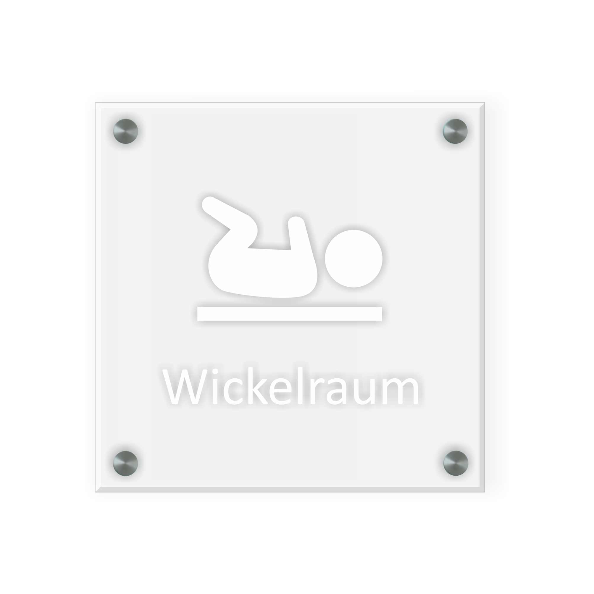 Wickelraum Design A | 15 cm x 15 cm Glas | verschiedene Farben