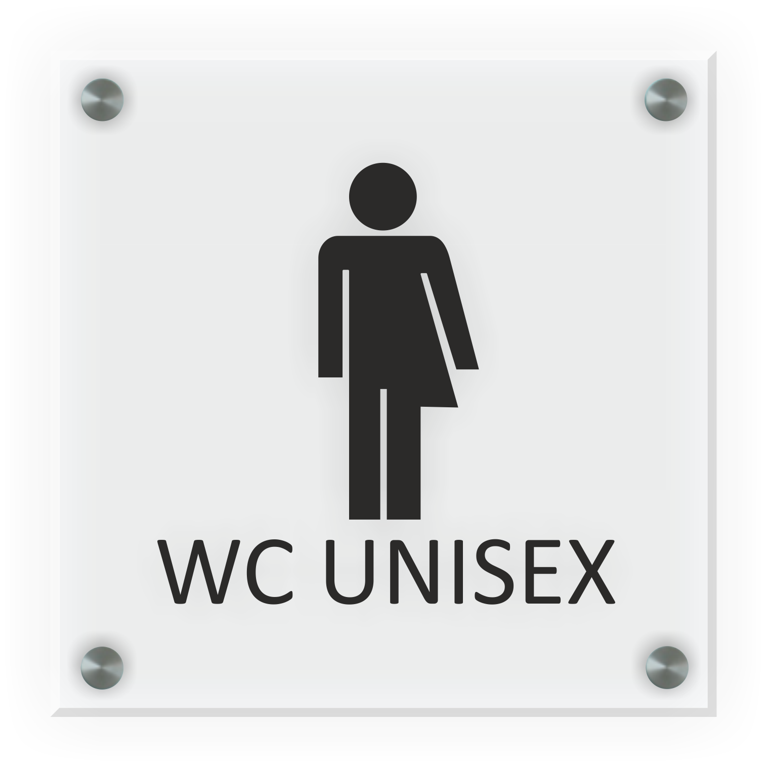 WC Schild Unisex | 15 cm x 15 cm Glas | verschiedene Farben