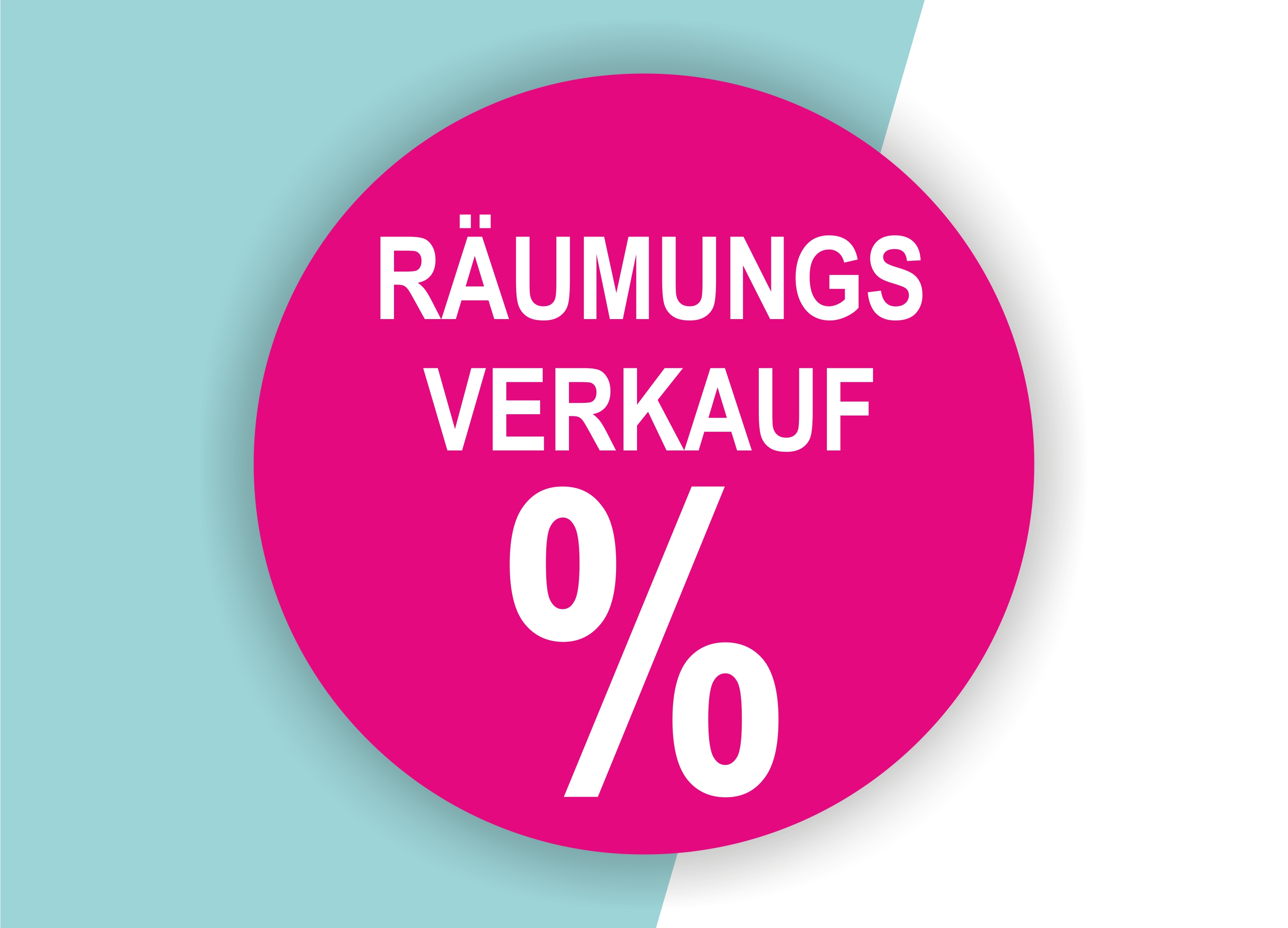 Räumungsverkauf SALE Aufkleber Schaufenster Rabatt Ausverkauf Schlussverkauf SSV WSV % — Farbe: Pink-Weiß 