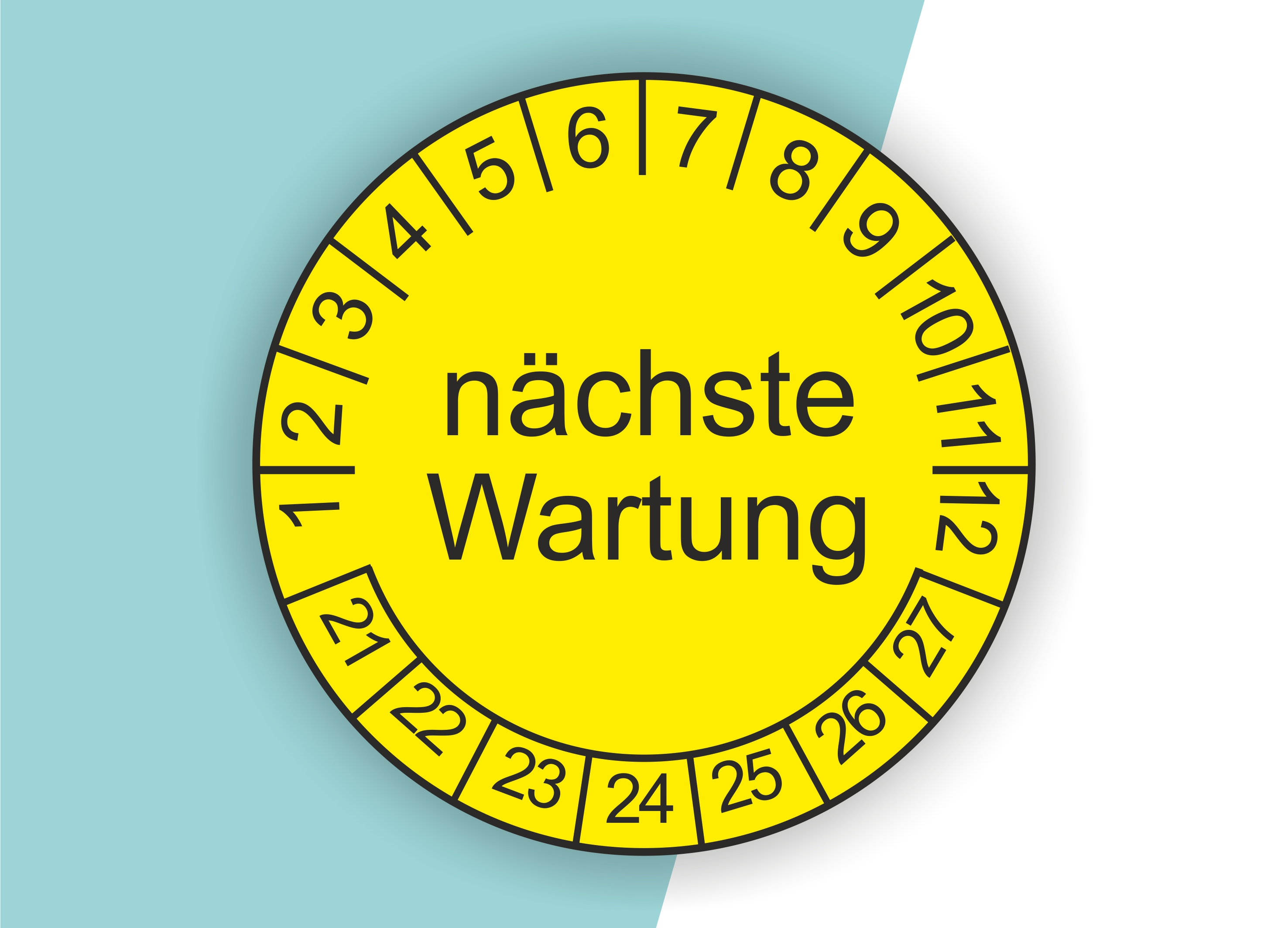 Prüfplaketten "Nächste Wartung" als Aufkleber — 60 Stück — Ø 20 oder 30 mm  