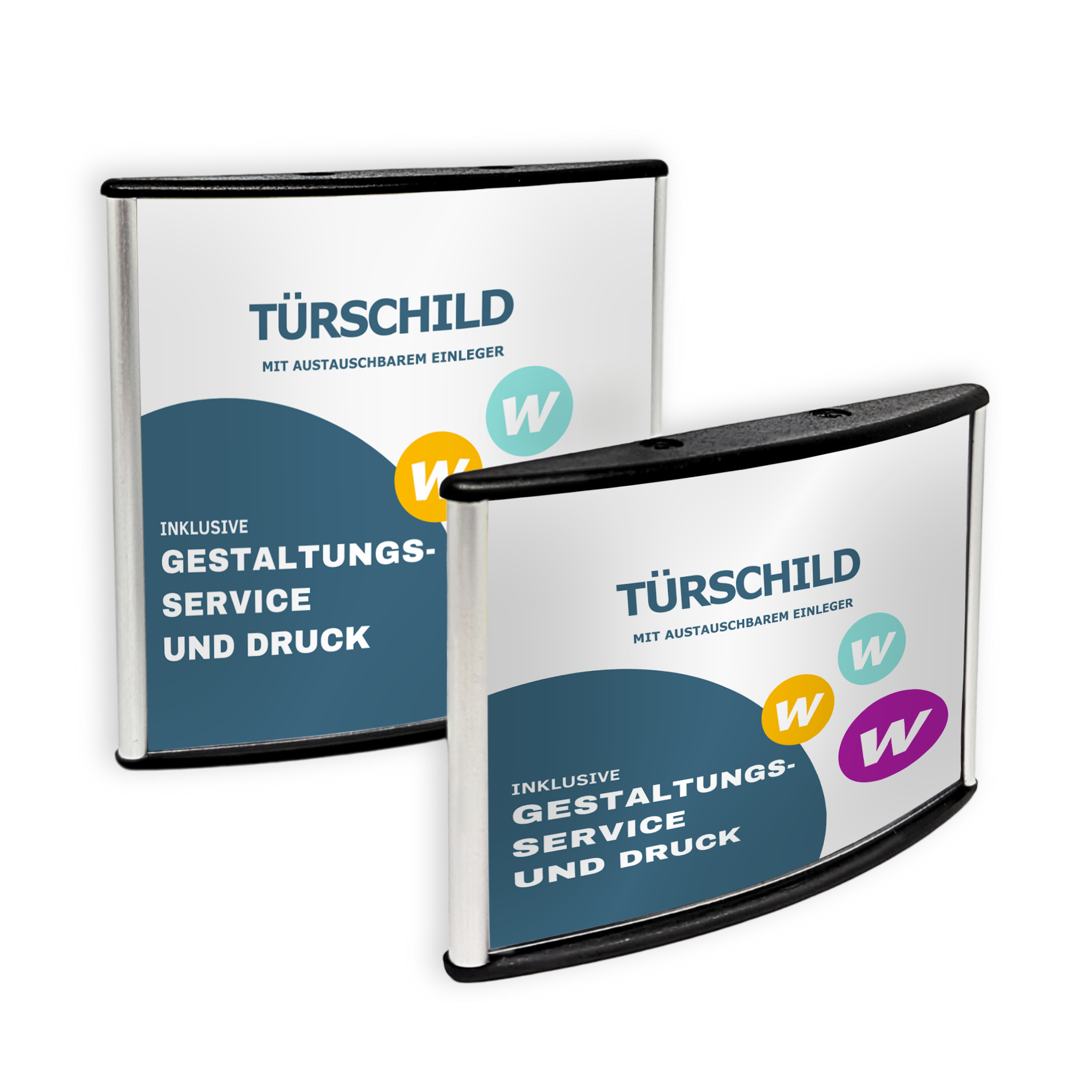 Türschild 100x90 mit austauschbarem Einleger und Personalisierung 